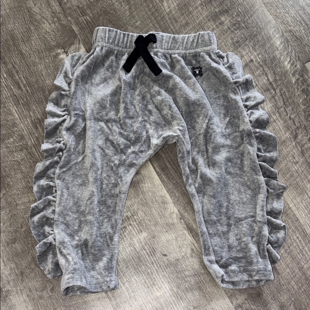 Nununu baby Gray Ruffle Baby Pants 12-18m - Picture 2 of 5